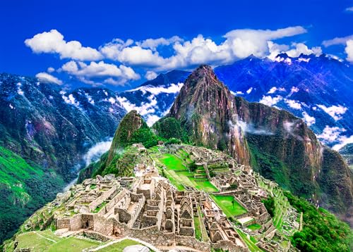 1000 Teile Puzzle für Erwachsene - Machu Picchu Peru Landschaft - Verlorene Inkastadt mit antiken Ruinen, landwirtschaftlichen Terrassen & Wayna Picchu Berg - Herausforderndes Szenen Puzzle (70x50 cm) von TISHIRON