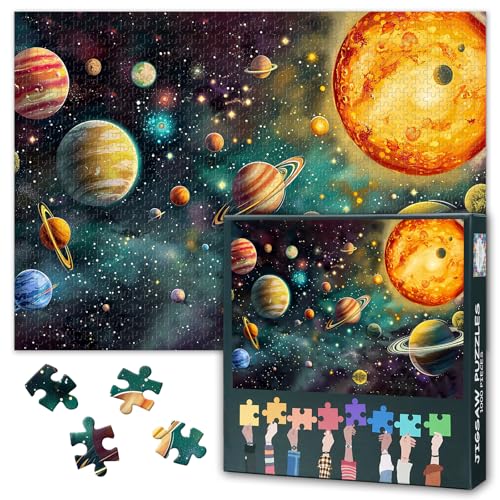 1000 Teile Puzzle für Erwachsene - Majestätische Planeten & farbenfrohe Nebel im Sonnensystem, Galaxie Puzzle für Erwachsene 1000 Teile, 50x70 cm 1000 Teile Puzzle für Erwachsene - Majestätische Planeten & farbenfrohe Nebel im Sonnensystem, Galaxie Puzzle für Erwachsene 1000 Teile, 50x70 cm von TISHIRON