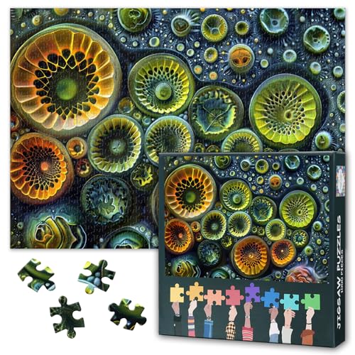 1000 Teile Puzzle für Erwachsene - Mikroskopische Embryonalentwicklung, Farbintensive Zellbiologie-Kunst, Anspruchsvolles STEM-Puzzle(70x50 cm) von TISHIRON
