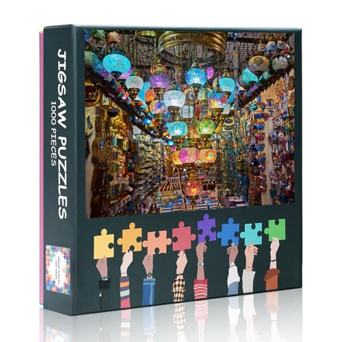1000 Teile Puzzle für Erwachsene - Puzzles 1000 Teile für Erwachsene, bezaubernde Lampengeschäftsszene mit Mosaiklampen Kunst & Detail, Erwachsenenpuzzles - 69,8 x 50 cm 1000 Teile Puzzle für Erwachsene - Puzzles 1000 Teile für Erwachsene, bezaubernde Lampengeschäftsszene mit Mosaiklampen Kunst & Detail, Erwachsenenpuzzles - 69,8 x 50 cm von TISHIRON