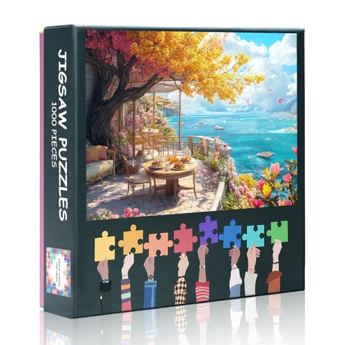 1000 Teile Puzzle für Erwachsene – Puzzles für Erwachsene, ruhiges Strandhaus mit entspannendem Blick auf das Meer vom Schloss aus, Erwachsenenpuzzles 1000 Teile – 69,8 x 50 cm 1000 Teile Puzzle für Erwachsene – Puzzles für Erwachsene, ruhiges Strandhaus mit entspannendem Blick auf das Meer vom Schloss aus, Erwachsenenpuzzles 1000 Teile – 69,8 x 50 cm von TISHIRON