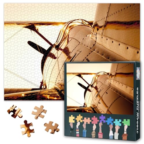 1000 Teile Puzzle für Erwachsene Vintage Flugzeug im Sonnenuntergang Aviation Art Landschaftlicher Himmel Herausforderndes Puzzle Geschenk für Piloten und Reiseliebhaber 27,5 x 19,7 Zoll 1000 Teile Puzzle für Erwachsene Vintage Flugzeug im Sonnenuntergang Aviation Art Landschaftlicher Himmel Herausforderndes Puzzle Geschenk für Piloten und Reiseliebhaber 27,5 x 19,7 Zoll von TISHIRON