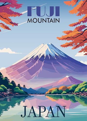 1000 Teile Puzzle für Erwachsene - Vintage Japan Reiseplakat mit Mount Fuji Landschaft im Retro Stil - Bunte Wandkunst - Exotisches Urlaubsmotiv Deko Challenge (70x50 cm) von TISHIRON