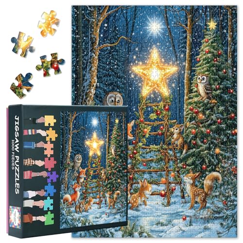 1000 Teile Puzzle für Erwachsene | Winterwald Motiv mit Tieren & Weihnachtsbaum | Herausforderndes Premium Puzzle ohne Staub | Ideales Brettspiel für Spieleabende & Geschenk | 50.5 x 70.5 cm 1000 Teile Puzzle für Erwachsene | Winterwald Motiv mit Tieren & Weihnachtsbaum | Herausforderndes Premium Puzzle ohne Staub | Ideales Brettspiel für Spieleabende & Geschenk | 50.5 x 70.5 cm von TISHIRON