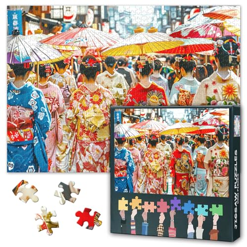 1000 Teile Puzzle für Erwachsene: Elegantes Japan Motiv mit Kimono Damen & Straßenszene - Kunst Puzzle als Geschenk und Wanddeko | Familienspaß Premium Lernspielzeug | 70 x 50 cm 1000 Teile Puzzle für Erwachsene: Elegantes Japan Motiv mit Kimono Damen & Straßenszene - Kunst Puzzle als Geschenk und Wanddeko | Familienspaß Premium Lernspielzeug | 70 x 50 cm von TISHIRON