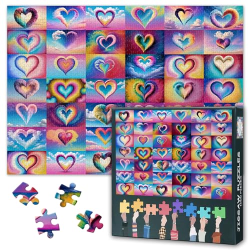 1000 Teile Puzzle für Erwachsene: Kunst Puzzle 'Liebe ist überall' mit Rückseite Buchstaben | Staubfrei, Herausfordernd & Entspannend Wanddeko für Valentinstag | 70 x 50 cm 1000 Teile Puzzle für Erwachsene: Kunst Puzzle 'Liebe ist überall' mit Rückseite Buchstaben | Staubfrei, Herausfordernd & Entspannend Wanddeko für Valentinstag | 70 x 50 cm von TISHIRON