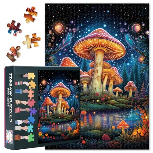 1000 Teile Puzzles für Erwachsene – Skurrile Pilz- und Pilz-Fantasie-Kunst-Puzzle, coolstes Puzzle-Spiel für Erwachsene – Fertige Größe ist 70 x 50 cm 1000 Teile Puzzles für Erwachsene – Skurrile Pilz- und Pilz-Fantasie-Kunst-Puzzle, coolstes Puzzle-Spiel für Erwachsene – Fertige Größe ist 70 x 50 cm von TISHIRON