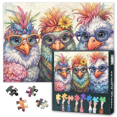 1000 Teile Tierpuzzle für Erwachsene - Majestätischer Hahn Kunst mit Premium Puzzle Board, Anspruchsvolles Tiermotiv Puzzle, 70x50 cm von TISHIRON