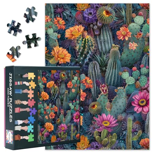1000 Teile Wüstenpflanzen Puzzle - Lebendige Kakteen & Sukkulenten Kunst mit Premium Puzzle Board, Botanisches Erwachsenenpuzzle, 70x50 cm 1000 Teile Wüstenpflanzen Puzzle - Lebendige Kakteen & Sukkulenten Kunst mit Premium Puzzle Board, Botanisches Erwachsenenpuzzle, 70x50 cm von TISHIRON