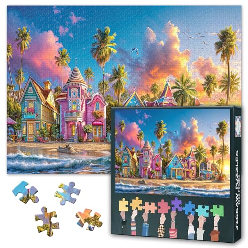 1000-teiliges Puzzle für Erwachsene – Küsten- und Hafenansichten Kunst-Puzzle | Colorful House Puzzles 1000 Teile für Erwachsene Design zum Stressabbau und für Familien-Spieleabende 70 x 50 cm 1000-teiliges Puzzle für Erwachsene – Küsten- und Hafenansichten Kunst-Puzzle | Colorful House Puzzles 1000 Teile für Erwachsene Design zum Stressabbau und für Familien-Spieleabende 70 x 50 cm von TISHIRON