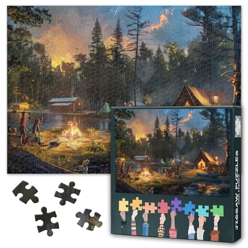 1000-teiliges Puzzle für Erwachsene mit gemütlichem See-Kabinenleben, einzigartige Schnittstücke, Puzzle, Stressabbau und Familienspielabend, Geschenk für Familie und Freunde, 70 x 50 cm von TISHIRON