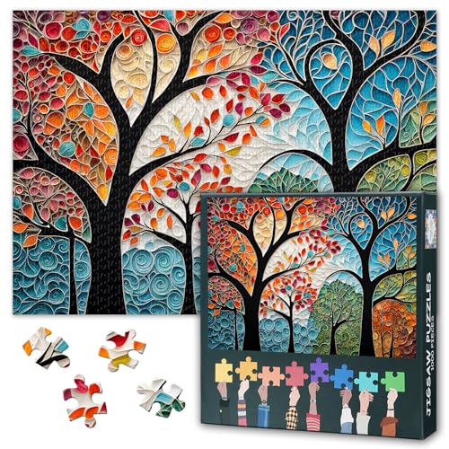 Abstrakte Baum-Puzzles 1000 Stück Unmöglich Herausfordernde Natur-Puzzle Für Home Decor Bunte Blätter Puzzles Geburtstag Party Geschenke Für Familie Freunde 70cmx50cm Abstrakte Baum-Puzzles 1000 Stück Unmöglich Herausfordernde Natur-Puzzle Für Home Decor Bunte Blätter Puzzles Geburtstag Party Geschenke Für Familie Freunde 70cmx50cm von TISHIRON