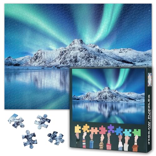 Aurora Puzzle 1000 Teile - Herausfordernde Puzzles für Erwachsene, Nordlicht-Szene Puzzle schwierig (70 x 50 cm), Familie Spielabend Aktivität & Modern Home Wall Decor Geschenk von TISHIRON
