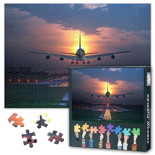 Aviation Sunset Puzzle 1000 Teile für Erwachsene Flughafen Landebahn Szene Herausforderndes Premium Wand Kunst Puzzle Geschenk für Puzzles Enthusiasten 27,5x19,7 Zoll Aviation Sunset Puzzle 1000 Teile für Erwachsene Flughafen Landebahn Szene Herausforderndes Premium Wand Kunst Puzzle Geschenk für Puzzles Enthusiasten 27,5x19,7 Zoll von TISHIRON