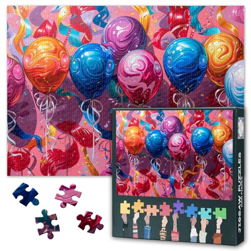 Ballons Feiern Puzzles 1000 Teile, Puzzle Erwachsene, Wellenmuster 1000 Teile Puzzles für Erwachsene, 70 x 50cm Puzzle Impossible Geschicklichkeitsspiel für die Ganze Familie Ballons Feiern Puzzles 1000 Teile, Puzzle Erwachsene, Wellenmuster 1000 Teile Puzzles für Erwachsene, 70 x 50cm Puzzle Impossible Geschicklichkeitsspiel für die Ganze Familie von TISHIRON