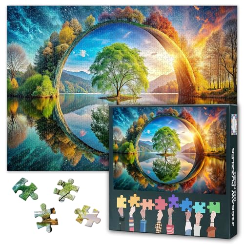 Baum des Lebens 1000 Stück Puzzle für Erwachsene Bäume und Jahreszeiten Geeignet für Spielnächte Landschaft Heim Wanddekoration Ideal für Puzzle-Enthusiasten Größe: 70x50cm Baum des Lebens 1000 Stück Puzzle für Erwachsene Bäume und Jahreszeiten Geeignet für Spielnächte Landschaft Heim Wanddekoration Ideal für Puzzle-Enthusiasten Größe: 70x50cm von TISHIRON
