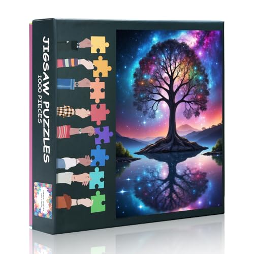 Baum des Lebens Puzzle 1000 Teile Erwachsene, Jigsaw Puzzles 1000 Stück schwierig und Herausforderung Milchstraße Szene, 70 x 50 cm Familie Puzzle Spiel Nacht Geschenk & Home Decor von TISHIRON