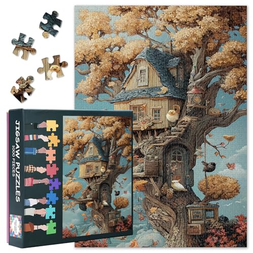 Baumhaus Puzzles für Erwachsene 1000 Stücke Herbst Baumkronen Haus Puzzle 1000 Stücke Erwachsene und Jugendliche Familie Spielzeug Home Wand Dekoration Fertige Größe: 70x50cm Baumhaus Puzzles für Erwachsene 1000 Stücke Herbst Baumkronen Haus Puzzle 1000 Stücke Erwachsene und Jugendliche Familie Spielzeug Home Wand Dekoration Fertige Größe: 70x50cm von TISHIRON
