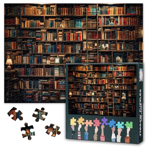 Bibliothek Puzzles 1000 Teile, Die Wände der Bibliothek sind voller Bücher Puzzle, Bücher 1000 Teile Puzzles für Erwachsene, 70 x 50 cm Puzzle Impossible Geschicklichkeitsspiel für die Ganze Familie Bibliothek Puzzles 1000 Teile, Die Wände der Bibliothek sind voller Bücher Puzzle, Bücher 1000 Teile Puzzles für Erwachsene, 70 x 50 cm Puzzle Impossible Geschicklichkeitsspiel für die Ganze Familie von TISHIRON