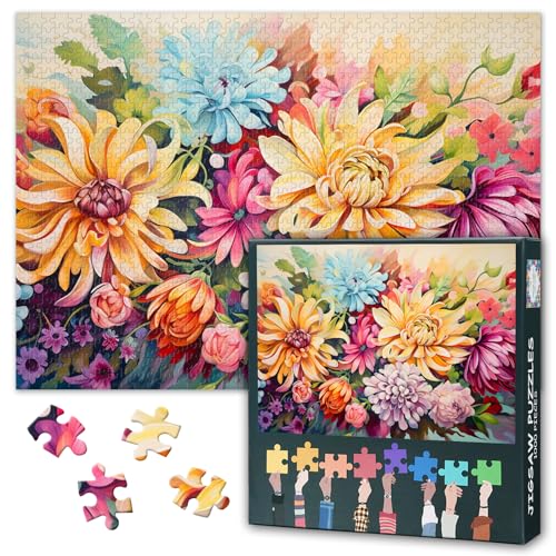 Blühende Blumenpuzzles für Erwachsene 1000 Teile – Schwieriges, herausforderndes Familienpuzzle mit Blumenblüten, 70 x 50 cm Puzzles Botanik, Puzzlespiel für Frauen, Wohnkultur Blühende Blumenpuzzles für Erwachsene 1000 Teile – Schwieriges, herausforderndes Familienpuzzle mit Blumenblüten, 70 x 50 cm Puzzles Botanik, Puzzlespiel für Frauen, Wohnkultur von TISHIRON