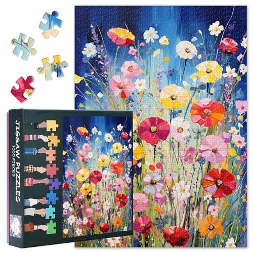 Blühende Blumenpuzzles für Erwachsene 1000 Teile – Schwieriges Familienpuzzle Wildblumen, 70 x 50 cm Puzzles Mohnblume, Puzzlespiel für Frauen Wohnkultur Blühende Blumenpuzzles für Erwachsene 1000 Teile – Schwieriges Familienpuzzle Wildblumen, 70 x 50 cm Puzzles Mohnblume, Puzzlespiel für Frauen Wohnkultur von TISHIRON
