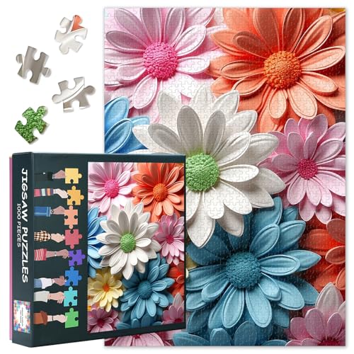 Blumen Puzzles 1000 Teile, Pflanzen Puzzle Erwachsene, Blumen 1000 Teile Puzzles für Erwachsene, 70 x 50 cm Puzzle Impossible Geschicklichkeitsspiel für die Ganze Familie von TISHIRON
