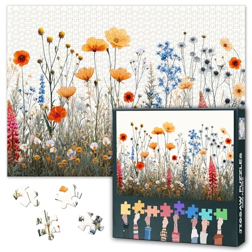 Blumen-Puzzles für Erwachsene – 1000-teilige Puzzles für Erwachsene, 70 x 50 cm Blumen-Kunst Schwieriges und herausforderndes Puzzlespiel für die Wohnzimmerwanddekoration von TISHIRON