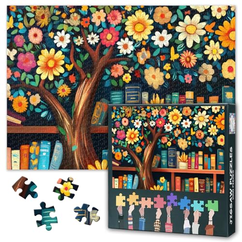 Blumenbaum-Puzzles für Erwachsene – 1000-teilige Puzzles für Erwachsene, 70 x 50 cm Bücherregal-Kunst Schwieriges und herausforderndes Puzzlespiel für die Wohnzimmer Wand Dekoration Blumenbaum-Puzzles für Erwachsene – 1000-teilige Puzzles für Erwachsene, 70 x 50 cm Bücherregal-Kunst Schwieriges und herausforderndes Puzzlespiel für die Wohnzimmer Wand Dekoration von TISHIRON