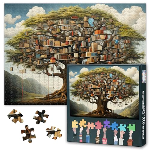 Bücher Puzzles 1000 Teile, Das Leben der Bäume Puzzle Erwachsene, Bücher 1000 Teile Puzzles für Erwachsene, 70 x 50 cm Puzzle Impossible Geschicklichkeitsspiel für die Ganze Familie Bücher Puzzles 1000 Teile, Das Leben der Bäume Puzzle Erwachsene, Bücher 1000 Teile Puzzles für Erwachsene, 70 x 50 cm Puzzle Impossible Geschicklichkeitsspiel für die Ganze Familie von TISHIRON