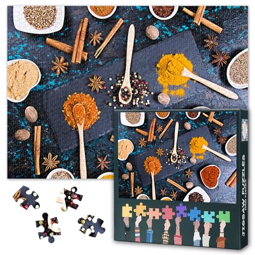 Bunte Gewürze Jigsaw Puzzles 1000 Stück für Erwachsene Pflanze und Gewürze Puzzles Lebensmittel Gewürze 1000 Stück Puzzle Home Wall Dekoration Herausfordernde Familienspiel Fertig Größe: 70x50cm Bunte Gewürze Jigsaw Puzzles 1000 Stück für Erwachsene Pflanze und Gewürze Puzzles Lebensmittel Gewürze 1000 Stück Puzzle Home Wall Dekoration Herausfordernde Familienspiel Fertig Größe: 70x50cm von TISHIRON