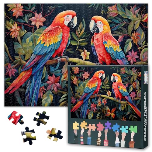 Bunte Papagei Jigsaw Puzzles 1000 Stücke für Erwachsene Papagei im Dschungel Puzzles Erwachsene und Jugendliche Familie Spielzeug Herausforderndes Puzzle Geeignet für Spielenächte Größe: 70x50cm Bunte Papagei Jigsaw Puzzles 1000 Stücke für Erwachsene Papagei im Dschungel Puzzles Erwachsene und Jugendliche Familie Spielzeug Herausforderndes Puzzle Geeignet für Spielenächte Größe: 70x50cm von TISHIRON