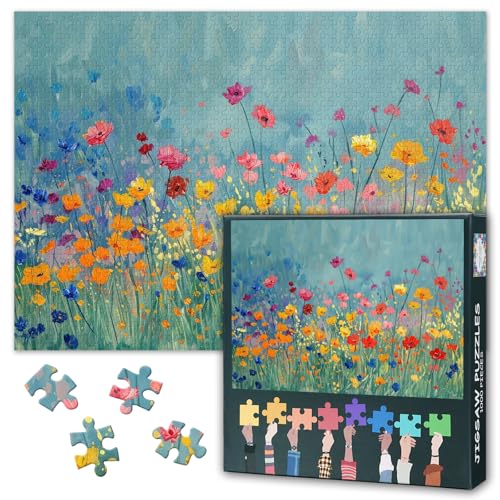 Bunte Wildblumen-Puzzles für Erwachsene 1000 Teile – Schwieriges, herausforderndes Familienpuzzle mit blühenden Pflanzen, 70 x 50 cm Puzzles Blumen, Puzzlespiel für Frauen, Wohnaccessoire Bunte Wildblumen-Puzzles für Erwachsene 1000 Teile – Schwieriges, herausforderndes Familienpuzzle mit blühenden Pflanzen, 70 x 50 cm Puzzles Blumen, Puzzlespiel für Frauen, Wohnaccessoire von TISHIRON