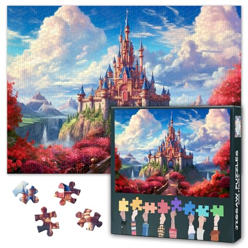 Castle Puzzle 1000 Teile Erwachsene - Schwer Unmöglich Schwierig Herausfordernde Familie Puzzle, 70 x 50 cm Jigsaw Puzzles Fantasy Scenery, Puzzles-Spiel für Frauen Decoration Geschenk von TISHIRON