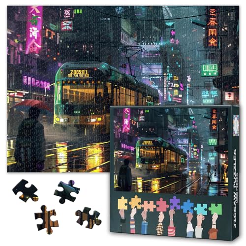 Cyberpunk Puzzle 1000 Teile Erwachsene - Tech-Stadt 1000 Teiles Puzzle für Erwachsene und Kinder ab 9 Jahren Geschicklichkeitsspiel für die ganze Familie Fertige Größe 50x70cm Cyberpunk Puzzle 1000 Teile Erwachsene - Tech-Stadt 1000 Teiles Puzzle für Erwachsene und Kinder ab 9 Jahren Geschicklichkeitsspiel für die ganze Familie Fertige Größe 50x70cm von TISHIRON