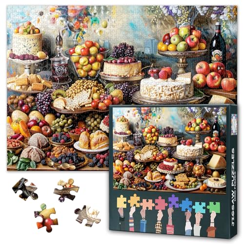 Dessert Puzzle 1000 Teile für Erwachsene - Kuchen & Süßigkeiten Kunst, Premium Puzzle mit Dekorativem 50x70 cm Motiv Dessert Puzzle 1000 Teile für Erwachsene - Kuchen & Süßigkeiten Kunst, Premium Puzzle mit Dekorativem 50x70 cm Motiv von TISHIRON