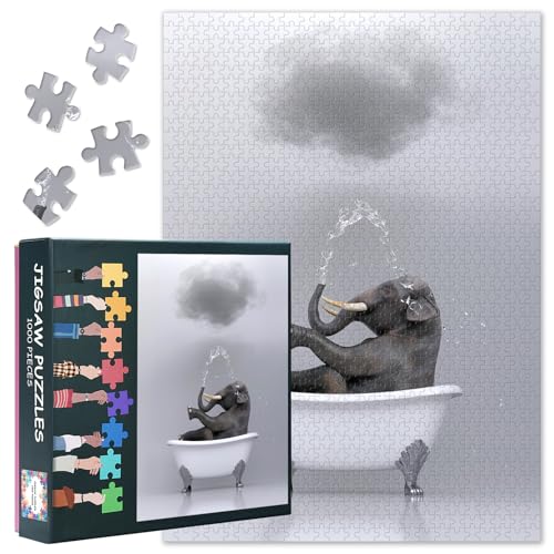 Elefanten Erwachsenen Puzzles 1000 Blöcke, Elefanten Bad Entspannen Puzzle, Erwachsenen Puzzles, Puzzle Spiele oder Spielzeug für ältere Freunde 50X70 cm Elefanten Erwachsenen Puzzles 1000 Blöcke, Elefanten Bad Entspannen Puzzle, Erwachsenen Puzzles, Puzzle Spiele oder Spielzeug für ältere Freunde 50X70 cm von TISHIRON
