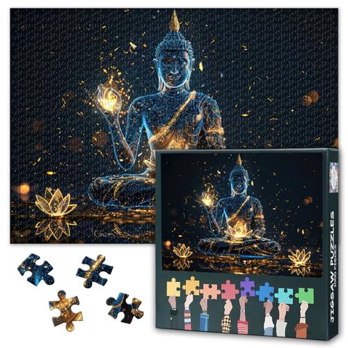 Erwachsene Buddha-Puzzle 1000 Blöcke, Buddha-Sitz-Kreuzbein-Puzzle, Erwachsene Erwachsene-Puzzle, Puzzle-Spiele oder Spielzeug für ältere Freunde 50x70cm von TISHIRON