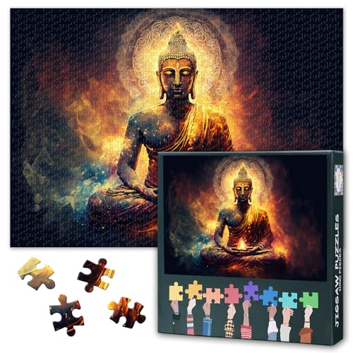 Erwachsene Buddha-Puzzle 1000 Blöcke, Meditation ältere Puzzles, Erwachsene Puzzles, Puzzle-Spiele oder Spielzeug für ältere Freunde 50x70cm von TISHIRON
