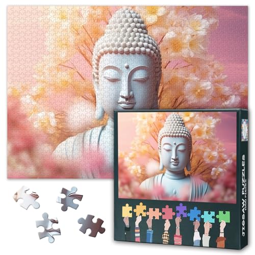Erwachsene Buddha-Puzzle 1000 Stück, buddhistische religiöse Puzzles, Erwachsene Erwachsene Puzzles, Puzzle-Spiele oder Spielzeug für ältere Freunde 50x70cm von TISHIRON