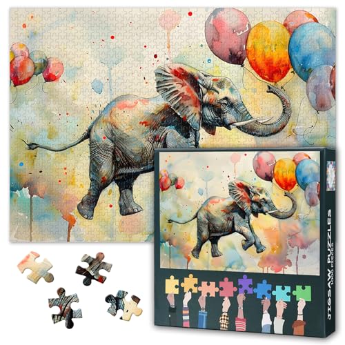 Erwachsene Elefanten Puzzle 1000 Blöcke, Elefanten Rennen Puzzles, Erwachsene Puzzles, Erwachsene Puzzle Spiele oder Spielzeug, geeignet für ältere Freunde 50 x 70cm Erwachsene Elefanten Puzzle 1000 Blöcke, Elefanten Rennen Puzzles, Erwachsene Puzzles, Erwachsene Puzzle Spiele oder Spielzeug, geeignet für ältere Freunde 50 x 70cm von TISHIRON
