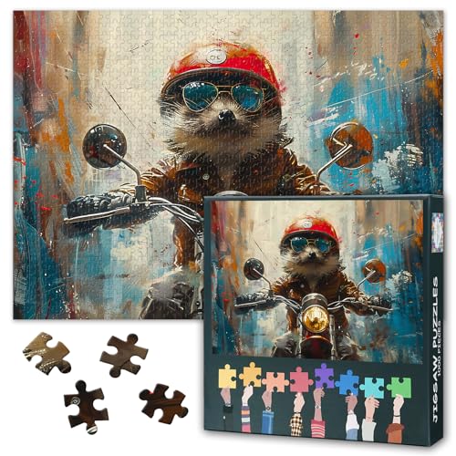 Erwachsene Fuchs Puzzle 1000 Blöcke, Fuchs Puzzles auf einem Motorrad, Erwachsene Puzzles, Puzzle Spiel oder Spielzeug für ältere Freunde 50 x 70cm Erwachsene Fuchs Puzzle 1000 Blöcke, Fuchs Puzzles auf einem Motorrad, Erwachsene Puzzles, Puzzle Spiel oder Spielzeug für ältere Freunde 50 x 70cm von TISHIRON