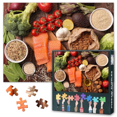 Erwachsene Gesundheit Lebensmittel-Puzzle 1000 Stück, Obst- und Gemüse-Puzzle, Erwachsene-Puzzle, Erwachsene Puzzle-Spiele oder Spielzeug, geeignet für ältere Freunde 50x70cm von TISHIRON