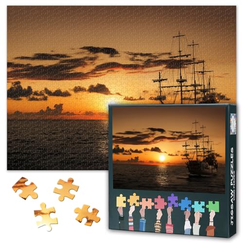 Erwachsene Piraten-Schiff-Puzzle 1000 Stück, Sees Piraten-Schiff-Puzzles, Erwachsene Puzzles, Puzzle-Spiel oder Spielzeug für ältere Freunde 50X70CM Erwachsene Piraten-Schiff-Puzzle 1000 Stück, Sees Piraten-Schiff-Puzzles, Erwachsene Puzzles, Puzzle-Spiel oder Spielzeug für ältere Freunde 50X70CM von TISHIRON