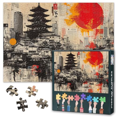 Erwachsene Puzzle 1000 Blöcke, Stadtlandschaft Puzzle, Straßengraffiti Erwachsene Puzzle, Puzzle-Spiele oder Spielzeug, geeignet für ältere Freunde 50x70cm von TISHIRON