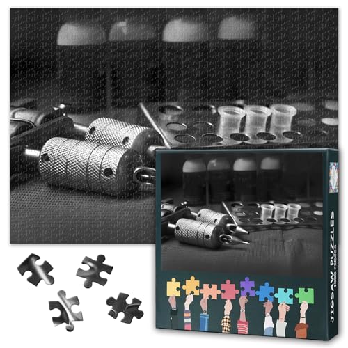Erwachsene Puzzle 1000 Blöcke, Tattoo-Accessoires-Puzzle, Maschine Tattoo Erwachsene-Puzzle, Erwachsene Puzzle-Spiele oder Spielzeug, geeignet für ältere Freunde 50x70cm von TISHIRON