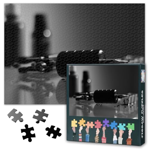 Erwachsene Puzzle 1000 Blöcke, Tattoo-Puzzle, Tattoo-Maschine Tinte Erwachsene Puzzle Erwachsene Puzzle, Puzzle-Spiele oder Spielzeug für ältere Freunde 50x70cm von TISHIRON