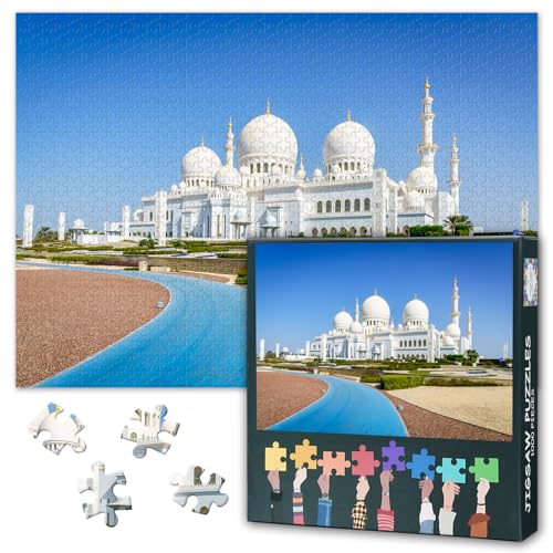 Erwachsene Puzzle 1000 Blöcke, Wahrzeichen Moschee der Vereinigten Arabischen Emirate, Große Moschee von Abu Dhabi Erwachsene Puzzle, Puzzle-Spiel oder Spielzeug für ältere Freunde 50x70cm Erwachsene Puzzle 1000 Blöcke, Wahrzeichen Moschee der Vereinigten Arabischen Emirate, Große Moschee von Abu Dhabi Erwachsene Puzzle, Puzzle-Spiel oder Spielzeug für ältere Freunde 50x70cm von TISHIRON