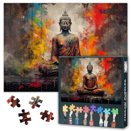 Erwachsene Puzzle 1000 Blöcke, Zen-Buddha-Puzzle, Erwachsene-Puzzle, Erwachsene-Puzzle oder Spielzeug für ältere Freunde 50x70cm von TISHIRON