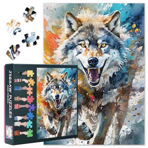 Erwachsene Puzzle 1000 Stück, Wolf Puzzles, Erwachsene abstrakt farbige Erwachsene Puzzles, Puzzle Spiele oder Spielzeug, geeignet für ältere Freunde 50 x 70cm Erwachsene Puzzle 1000 Stück, Wolf Puzzles, Erwachsene abstrakt farbige Erwachsene Puzzles, Puzzle Spiele oder Spielzeug, geeignet für ältere Freunde 50 x 70cm von TISHIRON