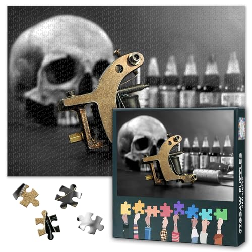 Erwachsene Puzzle 1000 Tattoos, Tattoo-Maschine Puzzle, Erwachsene Puzzle, Erwachsene Puzzle oder Spielzeug, geeignet für ältere Freunde 50x70cm von TISHIRON